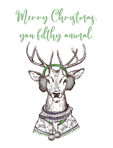 The Merry Christmas You Filthy Animal Card