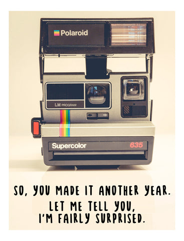 The Surprised Polaroid Birthday Card